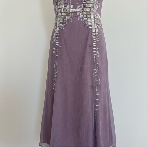 Carolina Herrera Silk Sequins Purple Dress - Picture 3 of 16